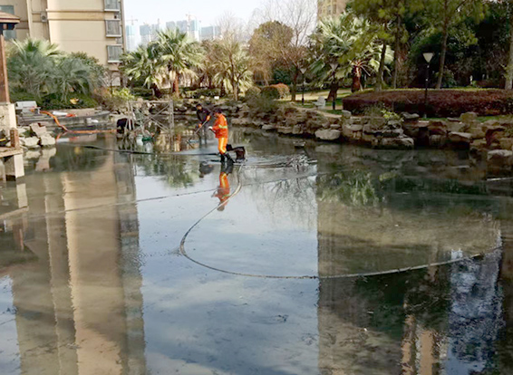 天长景观池淤泥清理